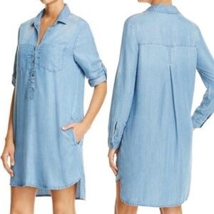 beach lunch lounge chambray dress Women's Emelia Woven Denim in Medium Wash, Large Metallic faux wrap ruched Type:Maxi Dresses Size:Custom Size(Special Instructions for Seller) Every closet craves—especially during